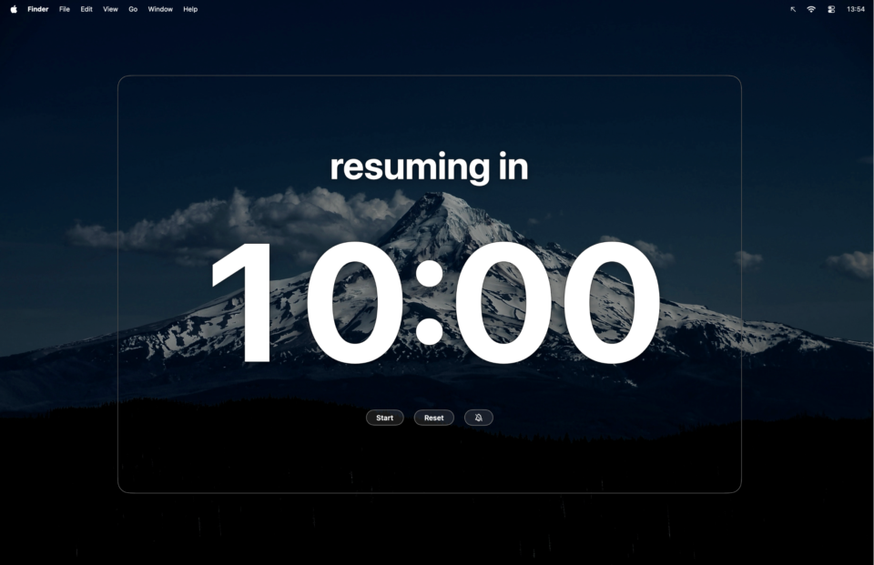 DemoPro countdown timer window displaying a custom message and remaining time